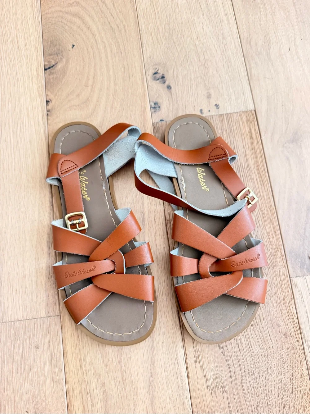Salt Water Sandals by Hoy Kids Brown/Tan Strappy Sandals